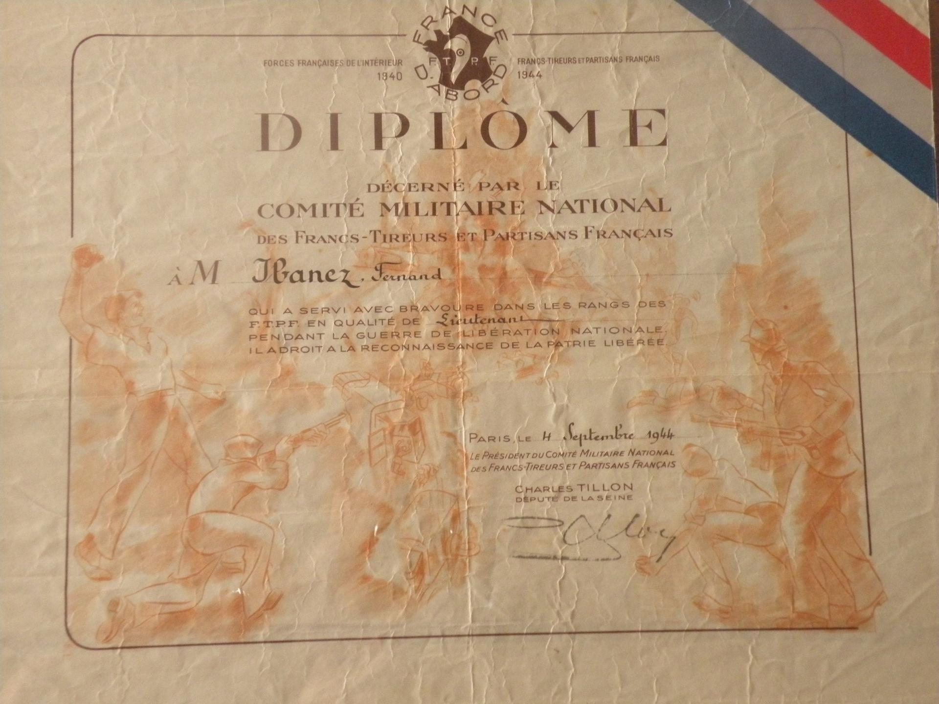 Diplome Fernand Ibanez